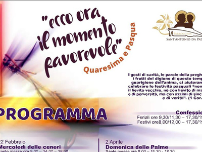 Programma Quaresima e Pasqua della parrocchia S. Antonio in Foggia