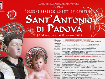 Festeggiamenti in onore di S. Antonio - Parrocchia S. Maria Vetere in Andria