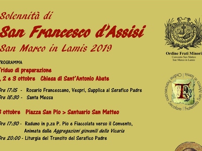 Festa di San Francesco, il programma del Santuario 